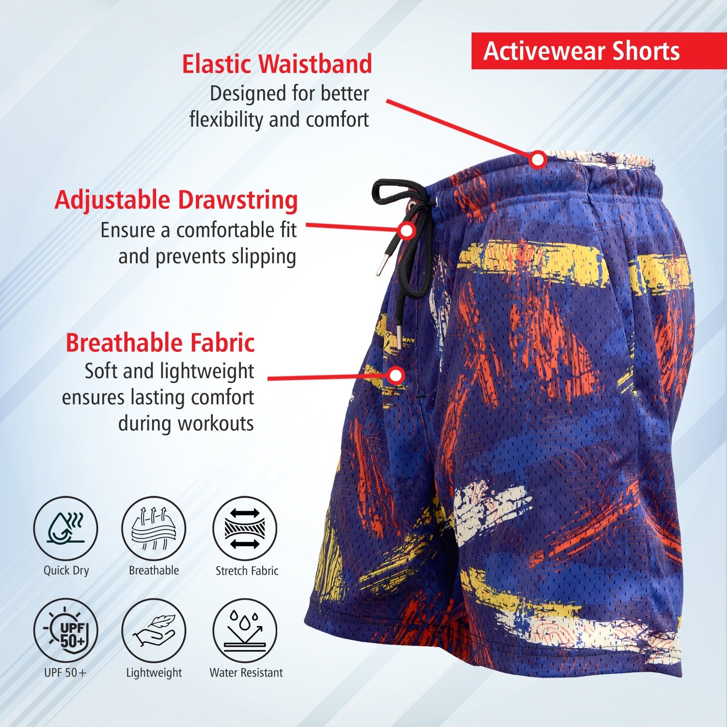 Mesh Graphic Shorts Abstract