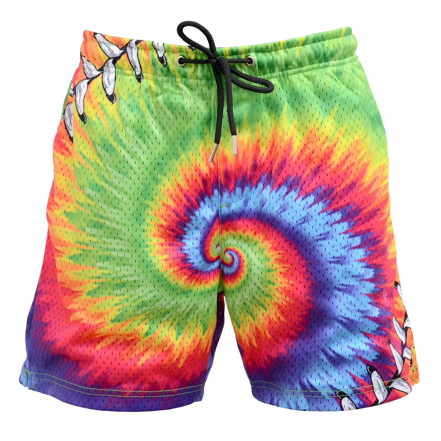 Mesh Graphic Shorts Rainbow Swirl