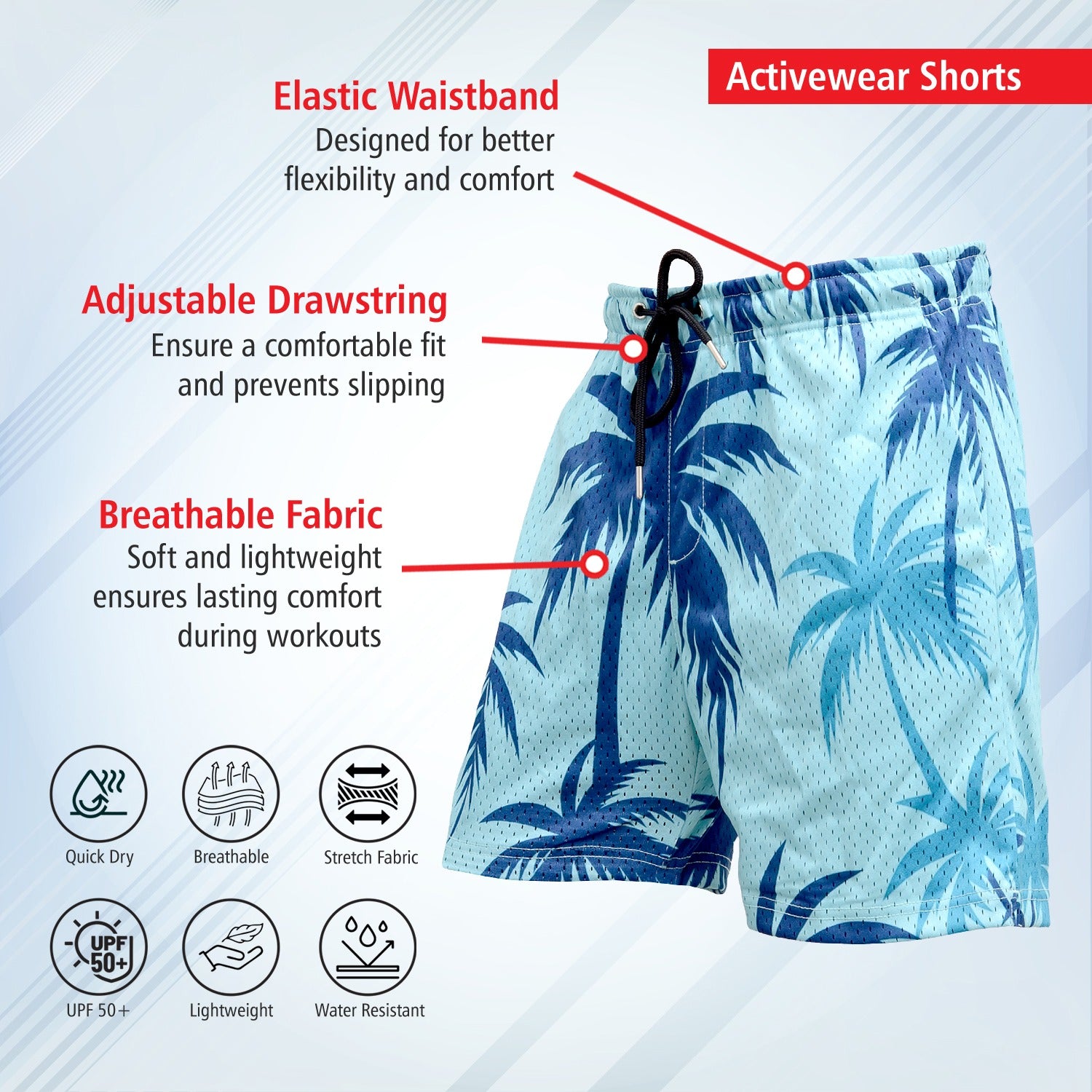 Mesh Graphic Shorts Palm Paradise