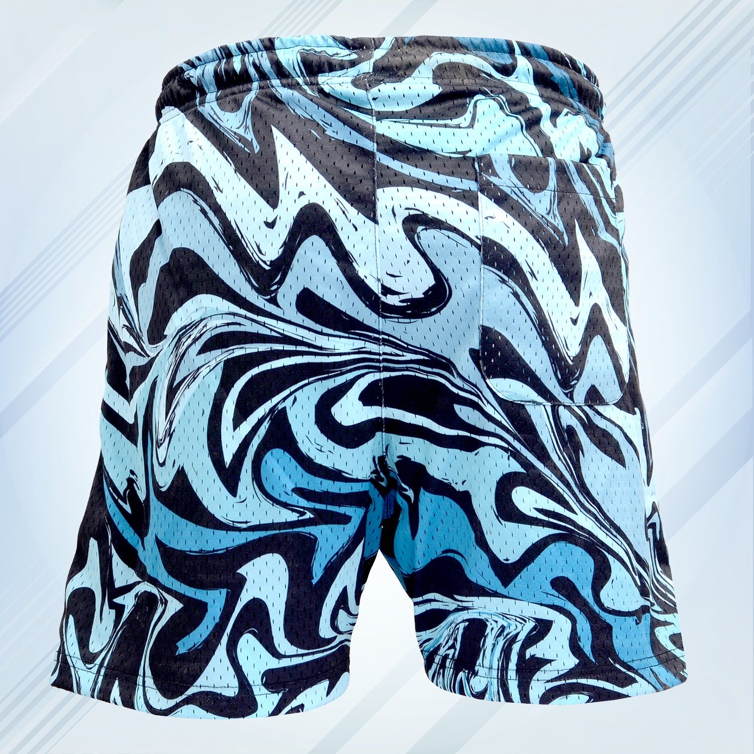 Mesh Graphic Shorts Aqua